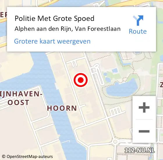 Locatie op kaart van de 112 melding: Politie Met Grote Spoed Naar Alphen aan den Rijn, Van Foreestlaan op 3 juli 2024 02:33