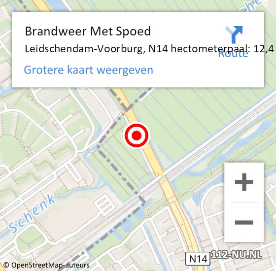Locatie op kaart van de 112 melding: Brandweer Met Spoed Naar Leidschendam-Voorburg, N14 hectometerpaal: 12,4 op 3 juli 2024 03:07