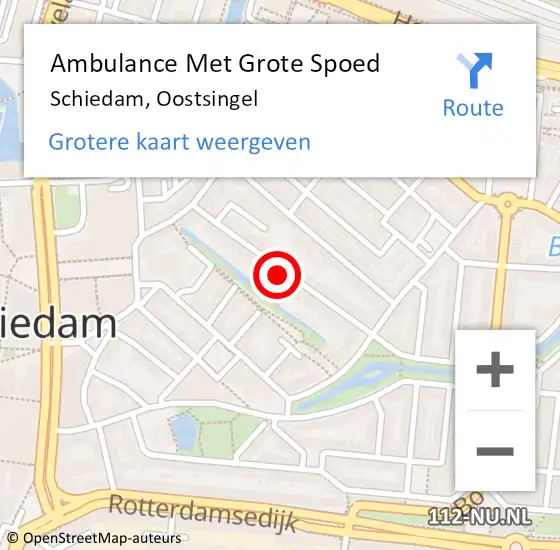 Locatie op kaart van de 112 melding: Ambulance Met Grote Spoed Naar Schiedam, Oostsingel op 3 juli 2024 03:29