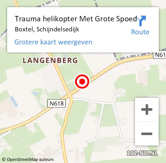 Locatie op kaart van de 112 melding: Trauma helikopter Met Grote Spoed Naar Boxtel, Schijndelsedijk op 3 juli 2024 05:24