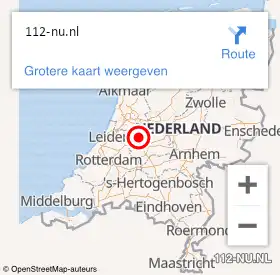 Locatie op kaart van de 112 melding: Politie Nuland, A59 Re hectometerpaal: 148,6 op 11 oktober 2014 17:02