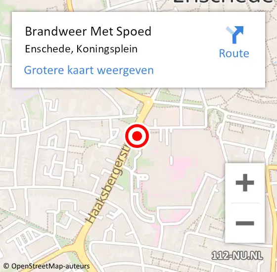 Locatie op kaart van de 112 melding: Brandweer Met Spoed Naar Enschede, Koningsplein op 3 juli 2024 07:05