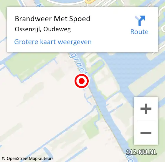 Locatie op kaart van de 112 melding: Brandweer Met Spoed Naar Ossenzijl, Oudeweg op 3 juli 2024 07:15