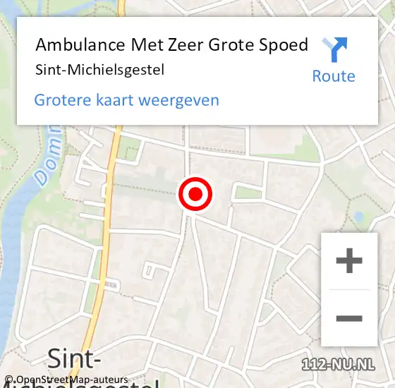 Locatie op kaart van de 112 melding: Ambulance Met Zeer Grote Spoed Naar Sint-Michielsgestel op 3 juli 2024 07:45