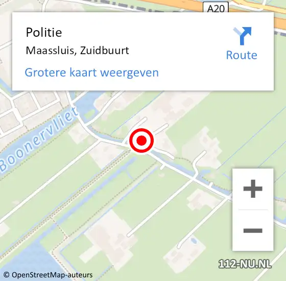 Locatie op kaart van de 112 melding: Politie Maassluis, Zuidbuurt op 3 juli 2024 08:05