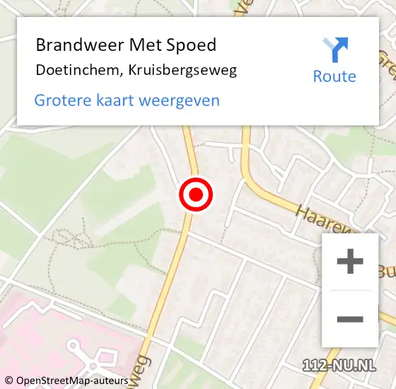 Locatie op kaart van de 112 melding: Brandweer Met Spoed Naar Doetinchem, Kruisbergseweg op 3 juli 2024 08:05