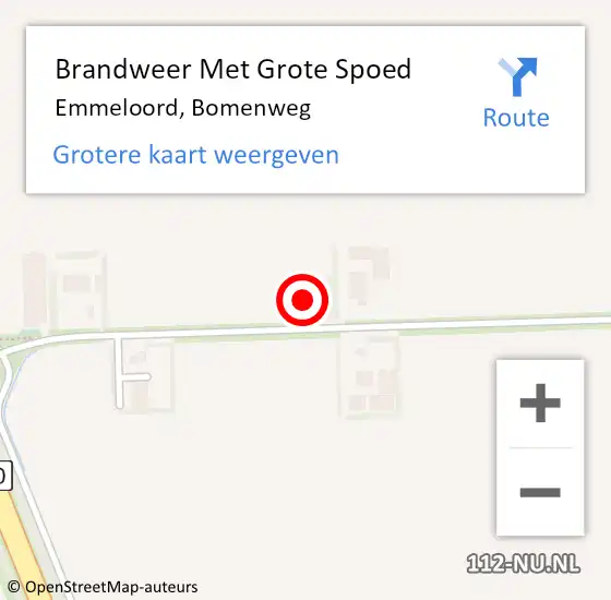 Locatie op kaart van de 112 melding: Brandweer Met Grote Spoed Naar Emmeloord, Bomenweg op 3 juli 2024 08:31