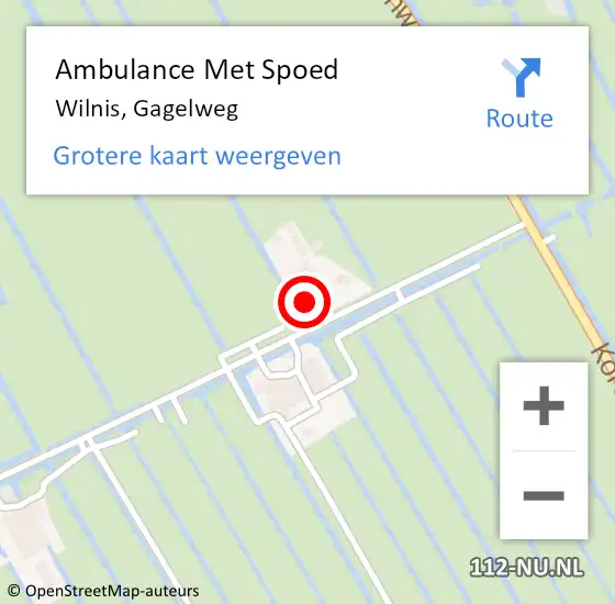 Locatie op kaart van de 112 melding: Ambulance Met Spoed Naar Wilnis, Gagelweg op 11 oktober 2014 17:08