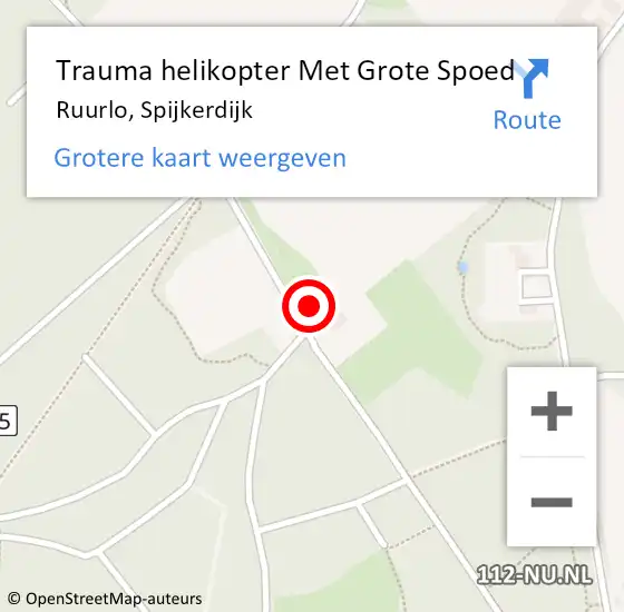 Locatie op kaart van de 112 melding: Trauma helikopter Met Grote Spoed Naar Ruurlo, Spijkerdijk op 3 juli 2024 08:53