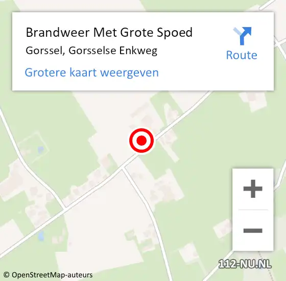 Locatie op kaart van de 112 melding: Brandweer Met Grote Spoed Naar Gorssel, Gorsselse Enkweg op 3 juli 2024 09:49