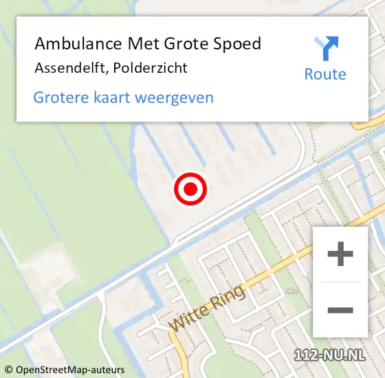 Locatie op kaart van de 112 melding: Ambulance Met Grote Spoed Naar Assendelft, Polderzicht op 3 juli 2024 10:16