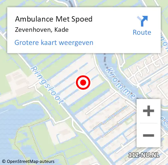 Locatie op kaart van de 112 melding: Ambulance Met Spoed Naar Zevenhoven, Kade op 3 juli 2024 10:47