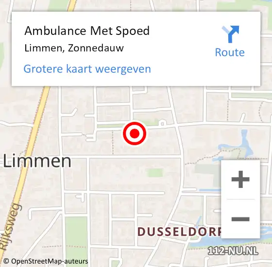 Locatie op kaart van de 112 melding: Ambulance Met Spoed Naar Limmen, Zonnedauw op 3 juli 2024 11:08