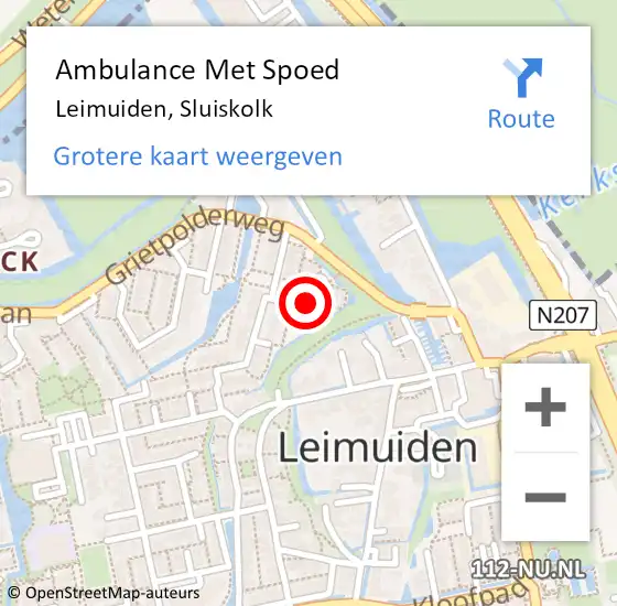 Locatie op kaart van de 112 melding: Ambulance Met Spoed Naar Leimuiden, Sluiskolk op 3 juli 2024 11:25