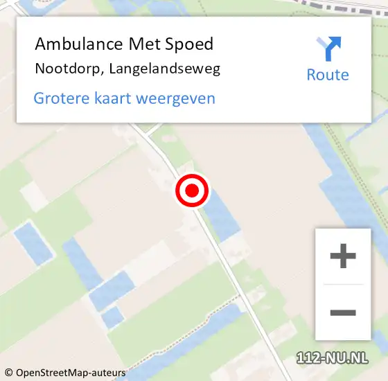 Locatie op kaart van de 112 melding: Ambulance Met Spoed Naar Nootdorp, Langelandseweg op 3 juli 2024 11:28