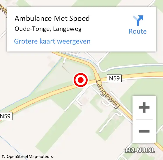 Locatie op kaart van de 112 melding: Ambulance Met Spoed Naar Oude-Tonge, Langeweg op 3 juli 2024 11:44