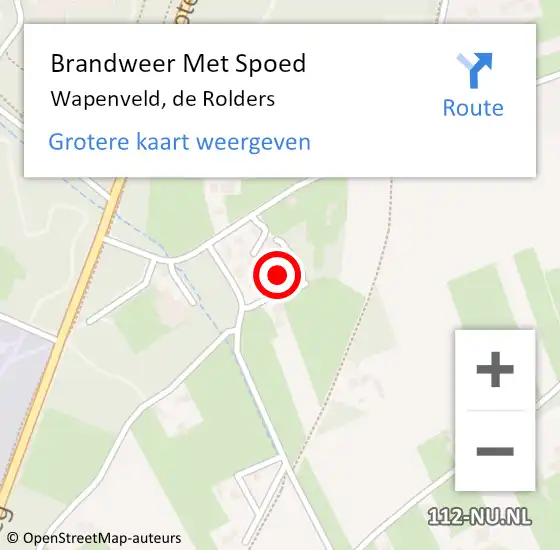 Locatie op kaart van de 112 melding: Brandweer Met Spoed Naar Wapenveld, de Rolders op 3 juli 2024 11:51