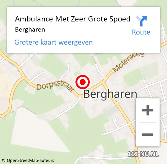 Locatie op kaart van de 112 melding: Ambulance Met Zeer Grote Spoed Naar Bergharen op 3 juli 2024 11:54