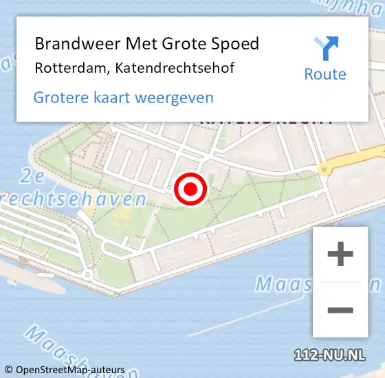 Locatie op kaart van de 112 melding: Brandweer Met Grote Spoed Naar Rotterdam, Katendrechtsehof op 3 juli 2024 12:26