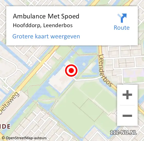 Locatie op kaart van de 112 melding: Ambulance Met Spoed Naar Hoofddorp, Leenderbos op 3 juli 2024 12:42