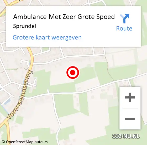 Locatie op kaart van de 112 melding: Ambulance Met Zeer Grote Spoed Naar Sprundel op 3 juli 2024 12:54