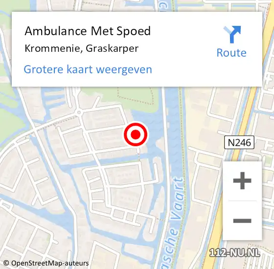 Locatie op kaart van de 112 melding: Ambulance Met Spoed Naar Krommenie, Graskarper op 3 juli 2024 12:57