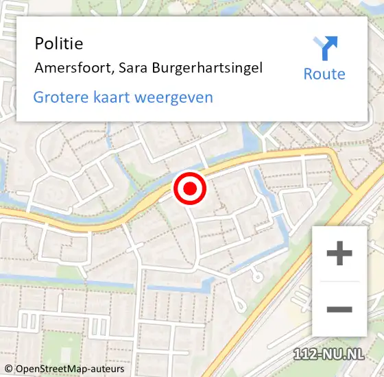 Locatie op kaart van de 112 melding: Politie Amersfoort, Sara Burgerhartsingel op 3 juli 2024 13:18