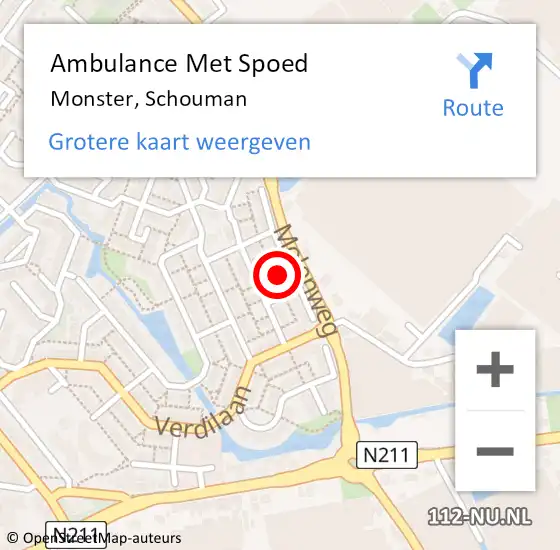 Locatie op kaart van de 112 melding: Ambulance Met Spoed Naar Monster, Schouman op 3 juli 2024 13:38