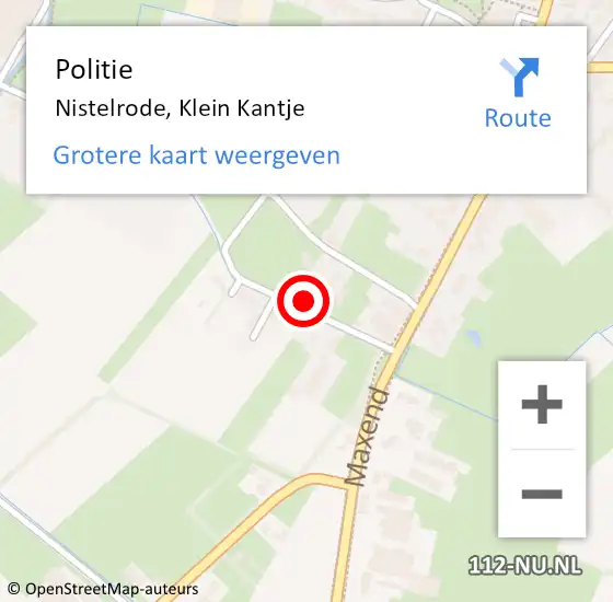 Locatie op kaart van de 112 melding: Politie Nistelrode, Klein Kantje op 3 juli 2024 14:19