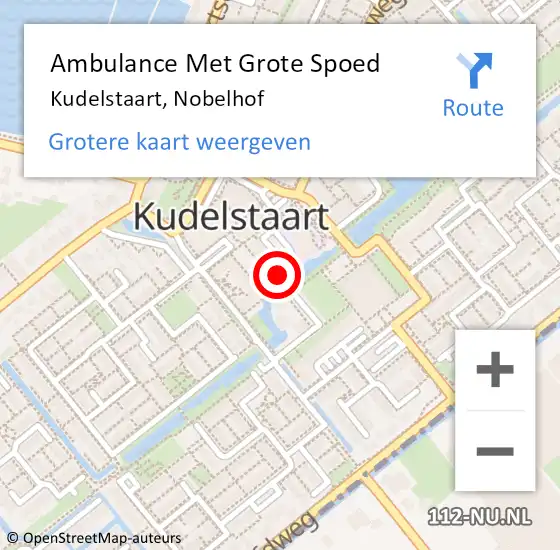 Locatie op kaart van de 112 melding: Ambulance Met Grote Spoed Naar Kudelstaart, Nobelhof op 3 juli 2024 14:24