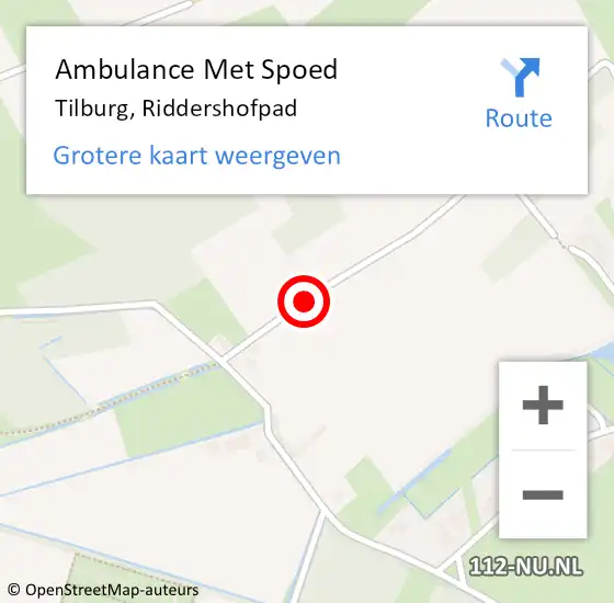 Locatie op kaart van de 112 melding: Ambulance Met Spoed Naar Tilburg, Riddershofpad op 11 oktober 2014 17:55