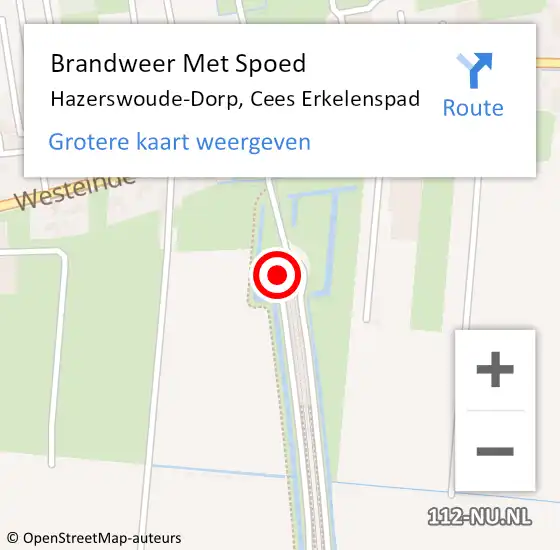 Locatie op kaart van de 112 melding: Brandweer Met Spoed Naar Hazerswoude-Dorp, Cees Erkelenspad op 3 juli 2024 14:41