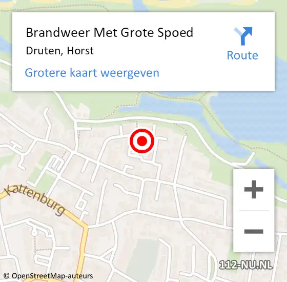 Locatie op kaart van de 112 melding: Brandweer Met Grote Spoed Naar Druten, Horst op 3 juli 2024 14:51