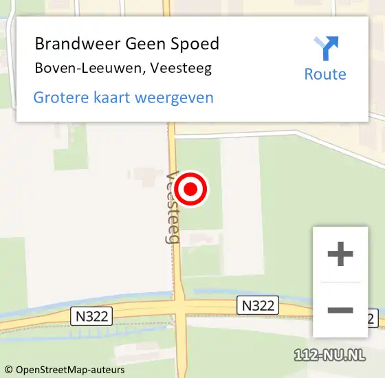 Locatie op kaart van de 112 melding: Brandweer Geen Spoed Naar Boven-Leeuwen, Veesteeg op 3 juli 2024 15:05