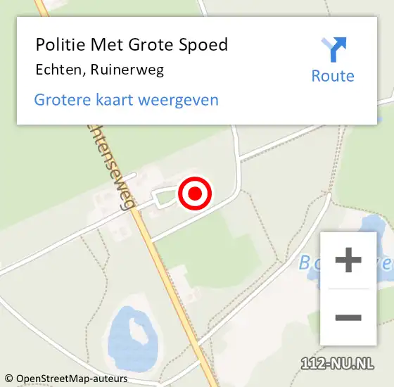 Locatie op kaart van de 112 melding: Politie Met Grote Spoed Naar Echten, Ruinerweg op 3 juli 2024 15:30