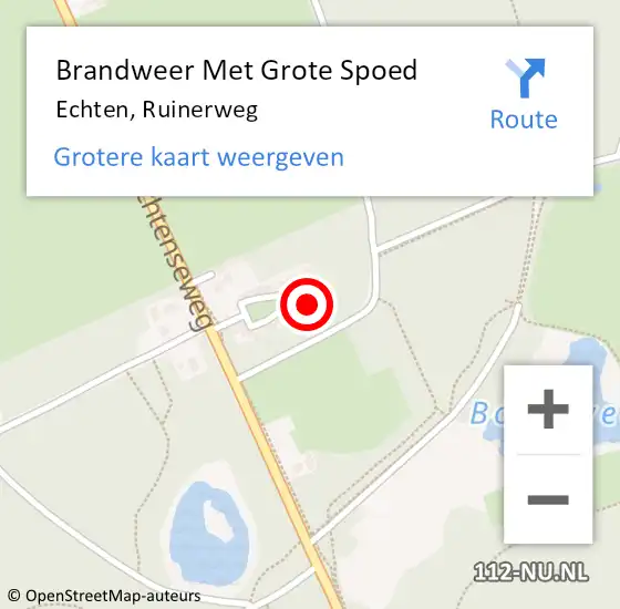 Locatie op kaart van de 112 melding: Brandweer Met Grote Spoed Naar Echten, Ruinerweg op 3 juli 2024 15:30