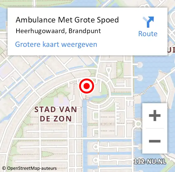 Locatie op kaart van de 112 melding: Ambulance Met Grote Spoed Naar Heerhugowaard, Brandpunt op 3 juli 2024 16:04