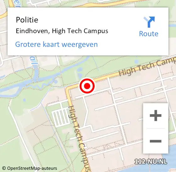 Locatie op kaart van de 112 melding: Politie Eindhoven, High Tech Campus op 3 juli 2024 16:35