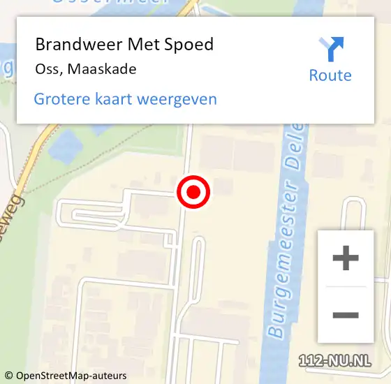 Locatie op kaart van de 112 melding: Brandweer Met Spoed Naar Oss, Maaskade op 3 juli 2024 16:53