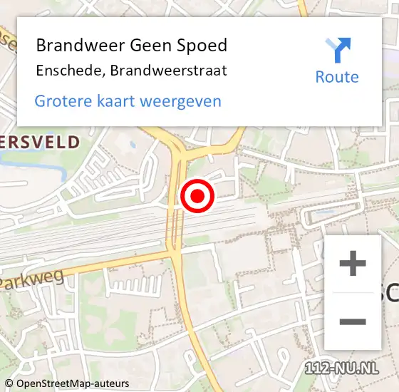 Locatie op kaart van de 112 melding: Brandweer Geen Spoed Naar Enschede, Brandweerstraat op 3 juli 2024 17:08