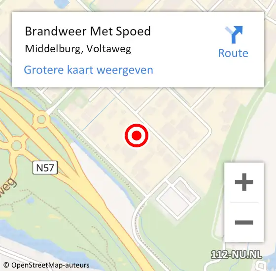 Locatie op kaart van de 112 melding: Brandweer Met Spoed Naar Middelburg, Voltaweg op 3 juli 2024 17:32