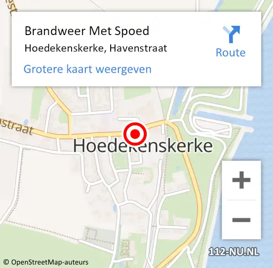 Locatie op kaart van de 112 melding: Brandweer Met Spoed Naar Hoedekenskerke, Havenstraat op 3 juli 2024 18:16