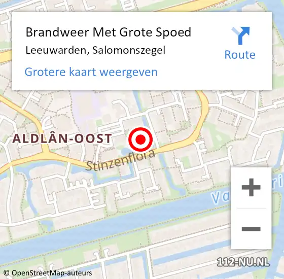 Locatie op kaart van de 112 melding: Brandweer Met Grote Spoed Naar Leeuwarden, Salomonszegel op 3 juli 2024 18:18