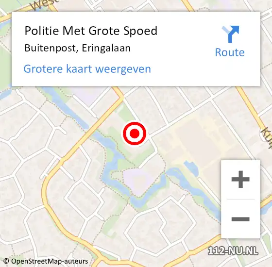 Locatie op kaart van de 112 melding: Politie Met Grote Spoed Naar Buitenpost, Eringalaan op 3 juli 2024 18:23