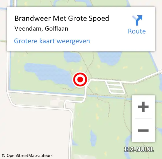 Locatie op kaart van de 112 melding: Brandweer Met Grote Spoed Naar Veendam, Golflaan op 3 juli 2024 18:38