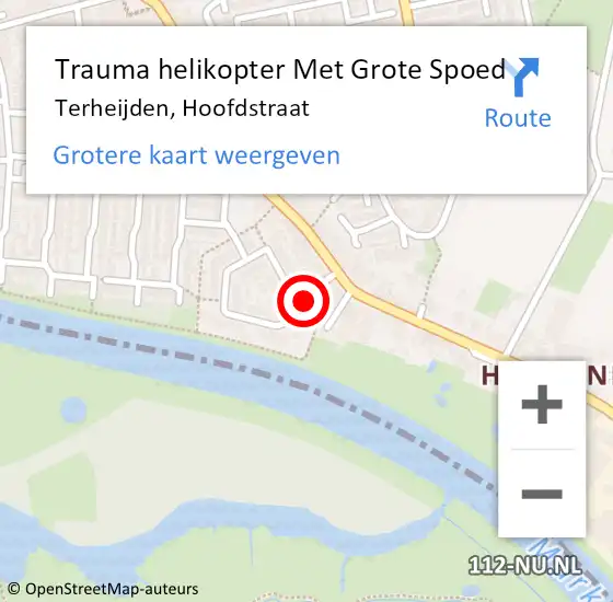 Locatie op kaart van de 112 melding: Trauma helikopter Met Grote Spoed Naar Terheijden, Hoofdstraat op 3 juli 2024 19:09