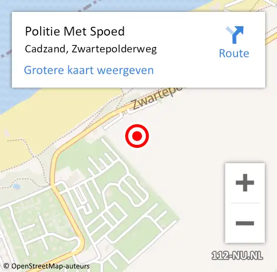 Locatie op kaart van de 112 melding: Politie Met Spoed Naar Cadzand, Zwartepolderweg op 3 juli 2024 19:35