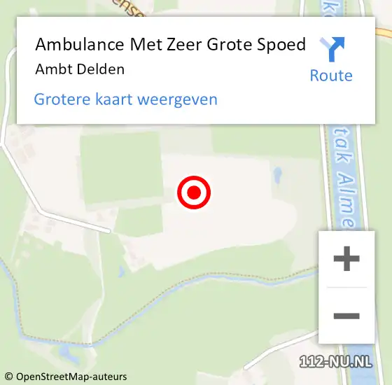 Locatie op kaart van de 112 melding: Ambulance Met Zeer Grote Spoed Naar Ambt Delden op 3 juli 2024 20:05