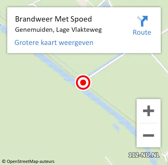 Locatie op kaart van de 112 melding: Brandweer Met Spoed Naar Genemuiden, Lage Vlakteweg op 3 juli 2024 20:44