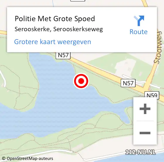 Locatie op kaart van de 112 melding: Politie Met Grote Spoed Naar Serooskerke, Serooskerkseweg op 3 juli 2024 20:52